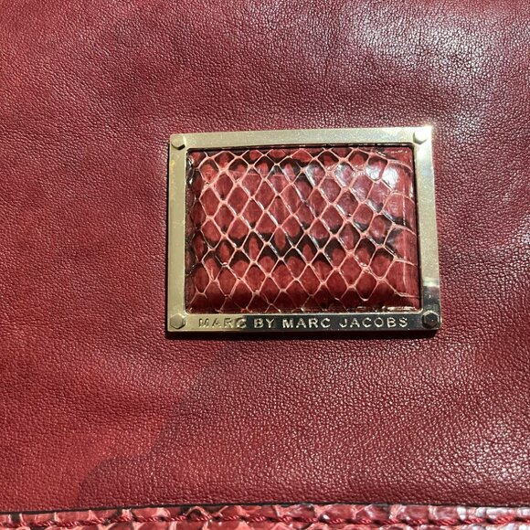 Marc by Marc Jacobs Large Red Leather tote with snakeskin detais - Picture 3 of 10